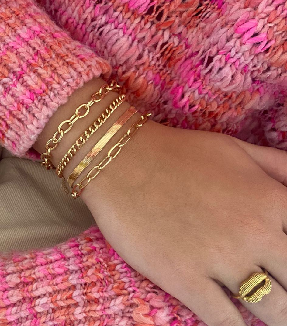 bracelet set gold | armbanden set goud | chain bracelet