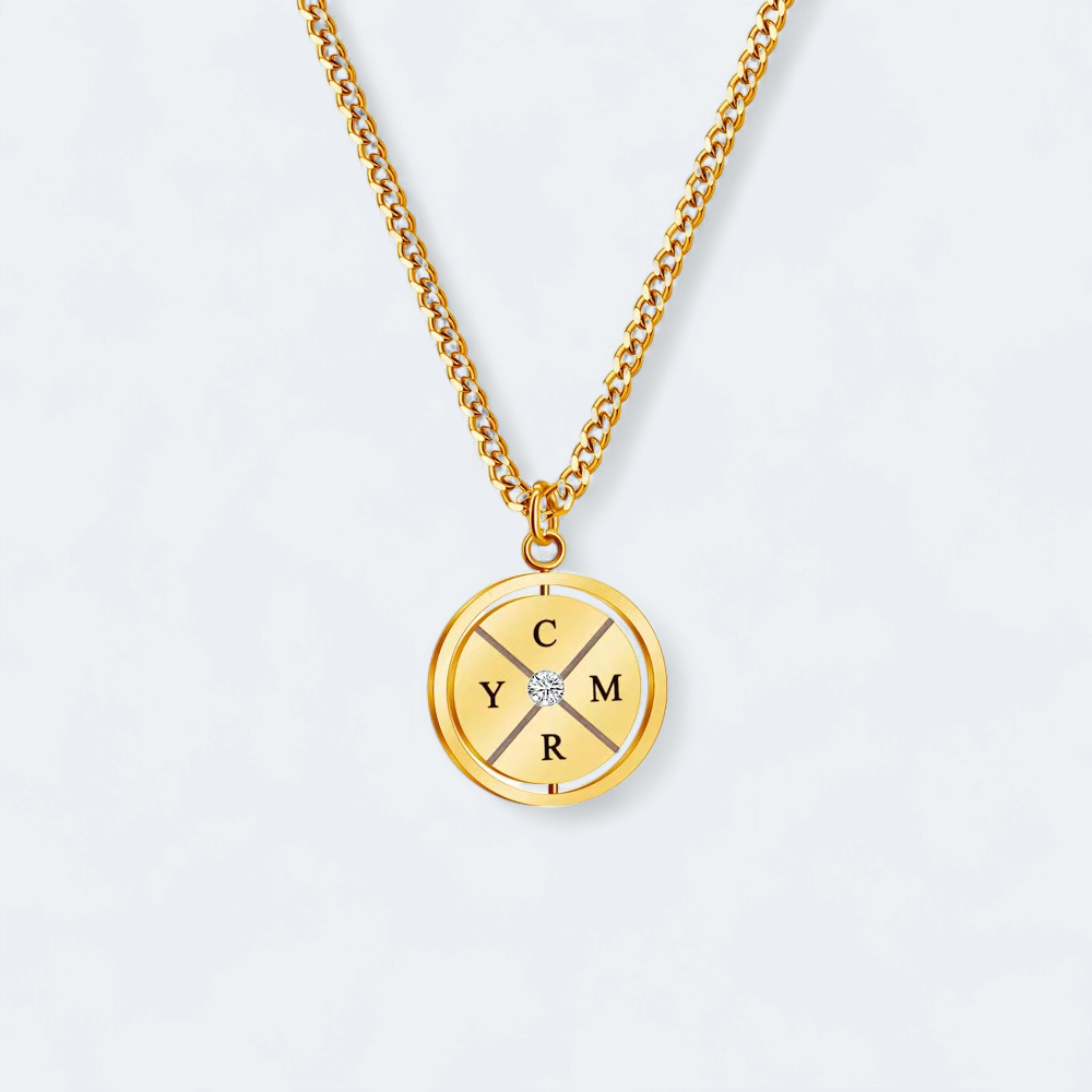 LETTER NECKLACE WITH ROUND CHARM