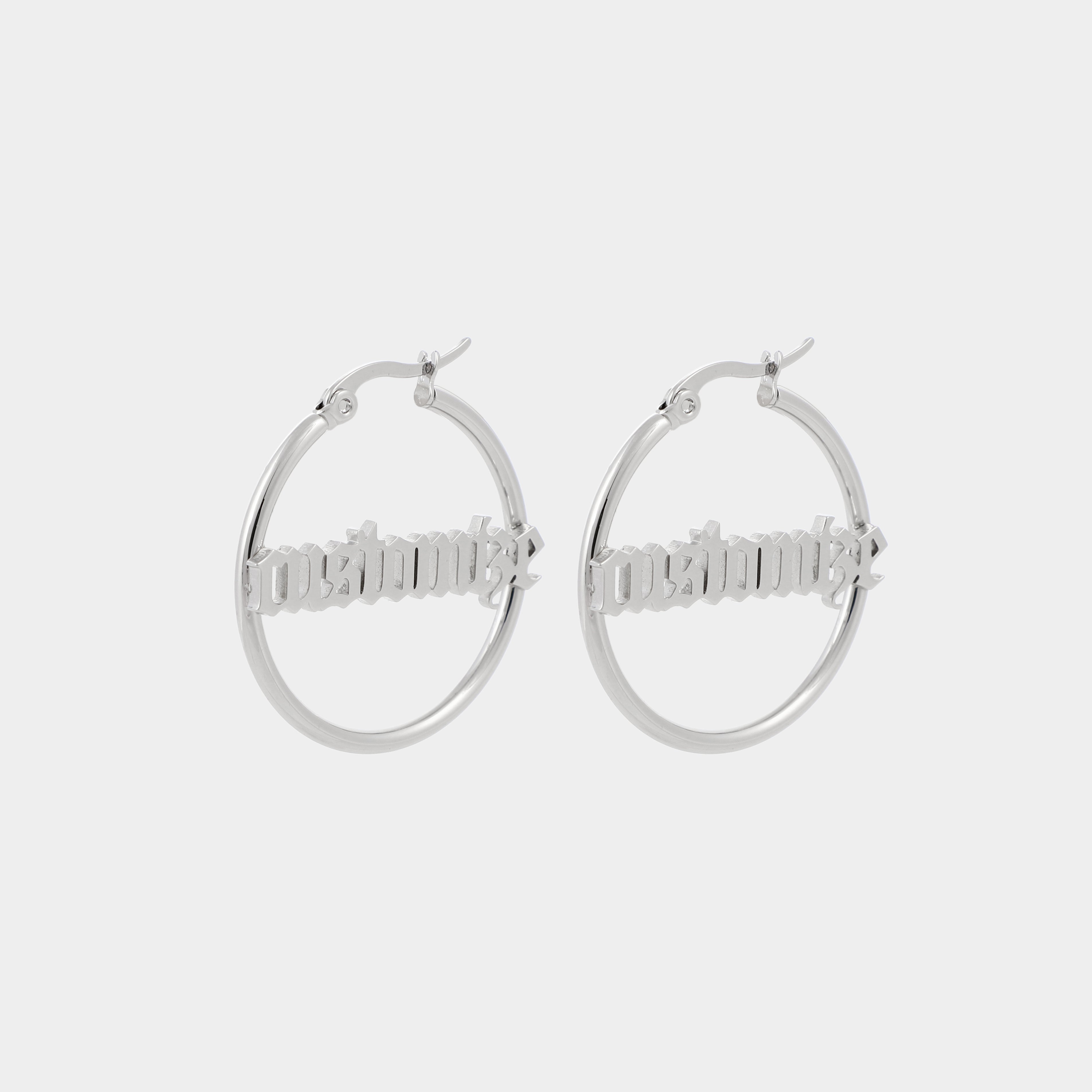 PERSONALIZED HOOP EARRING - Old English