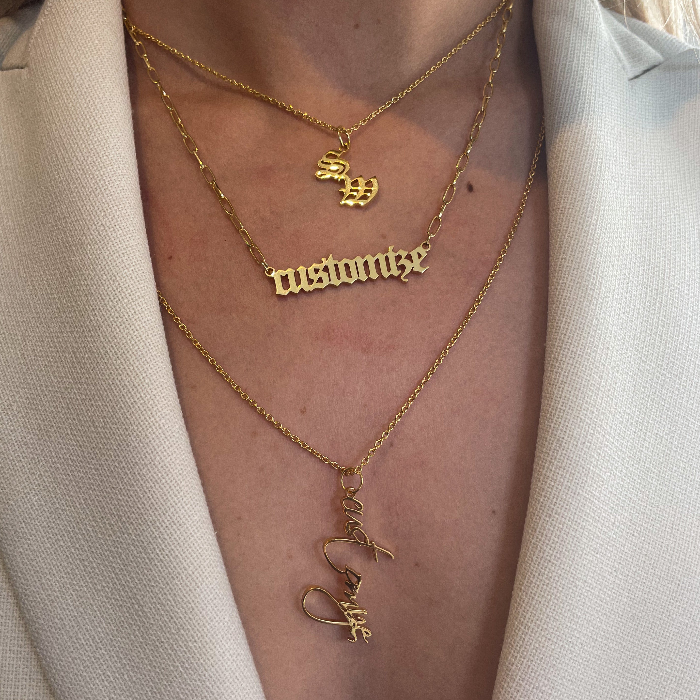 Personalized necklace Gold
