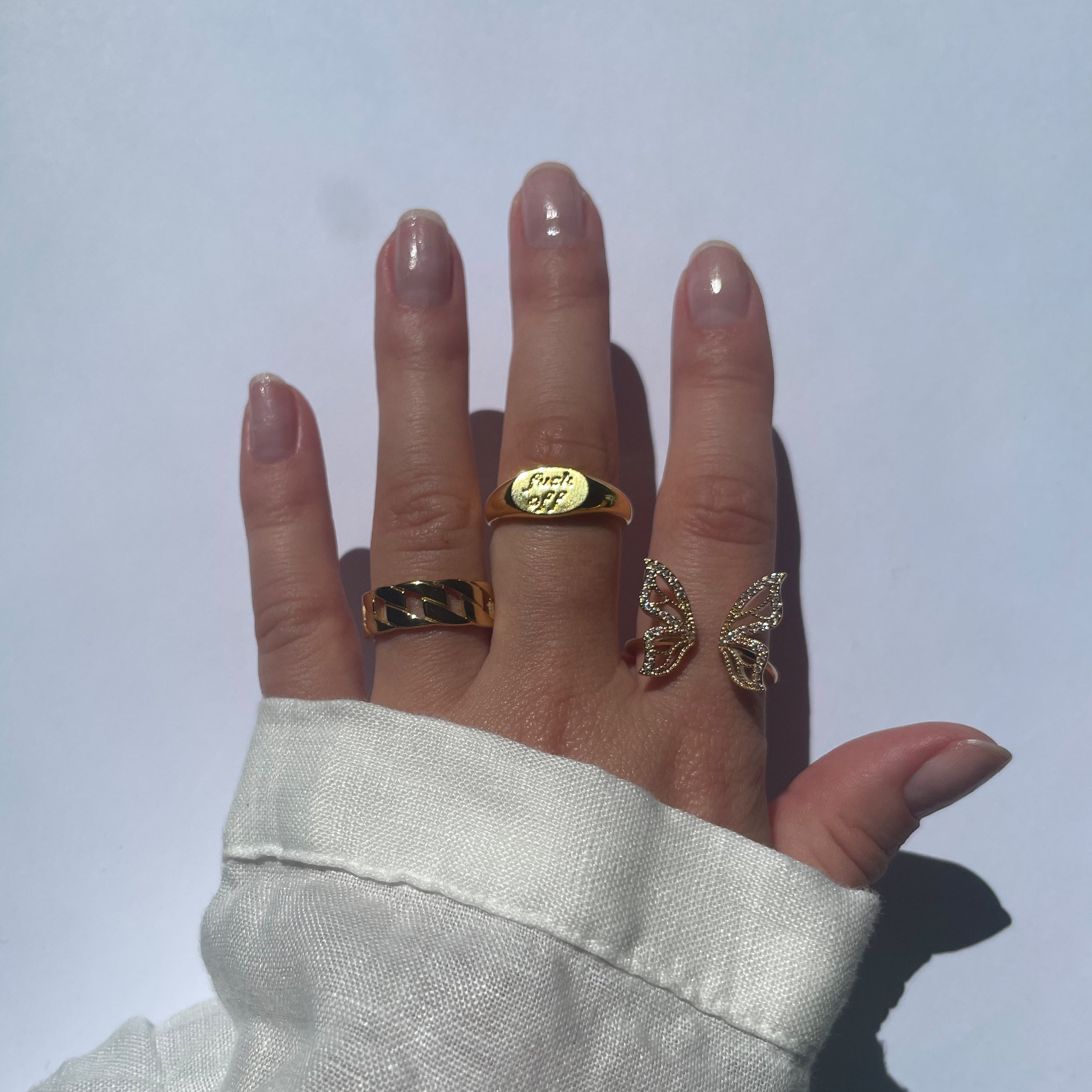 SIGNET RING | F*CK YOU | CHAIN RING | BUTTERFLY RING
